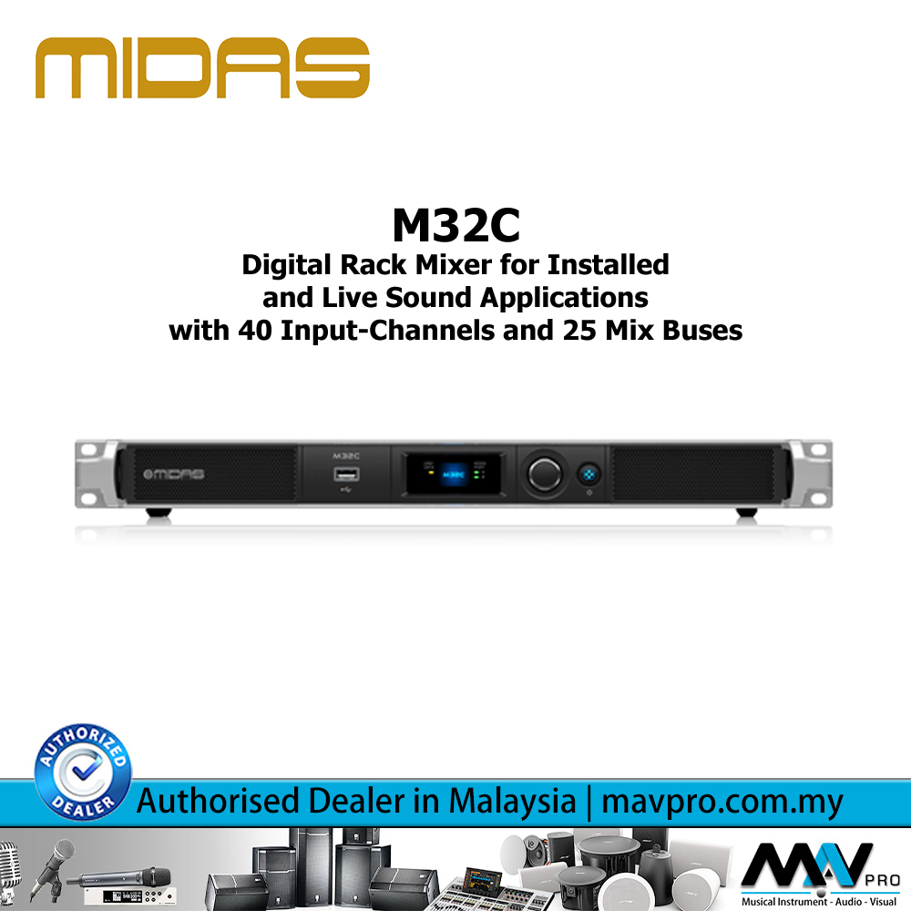 Midas M32C 40 InputChannels and 25 Mix Buses Digital Rack Mixer l